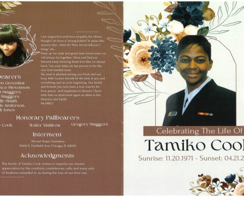 Tamiko Cook Obituary