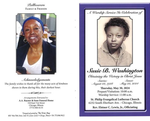 Susie B Washington Obituary