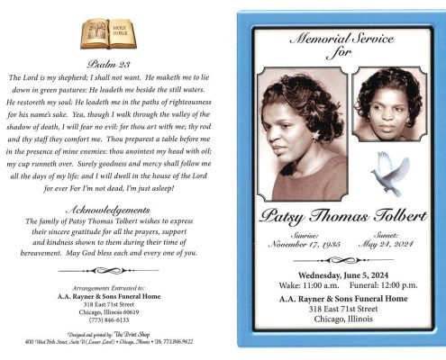 Patsy T Tolbert Obituary