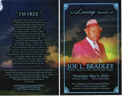 Joe L Bradley Obituary