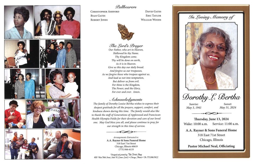 Dorothy L Bertha Obituary