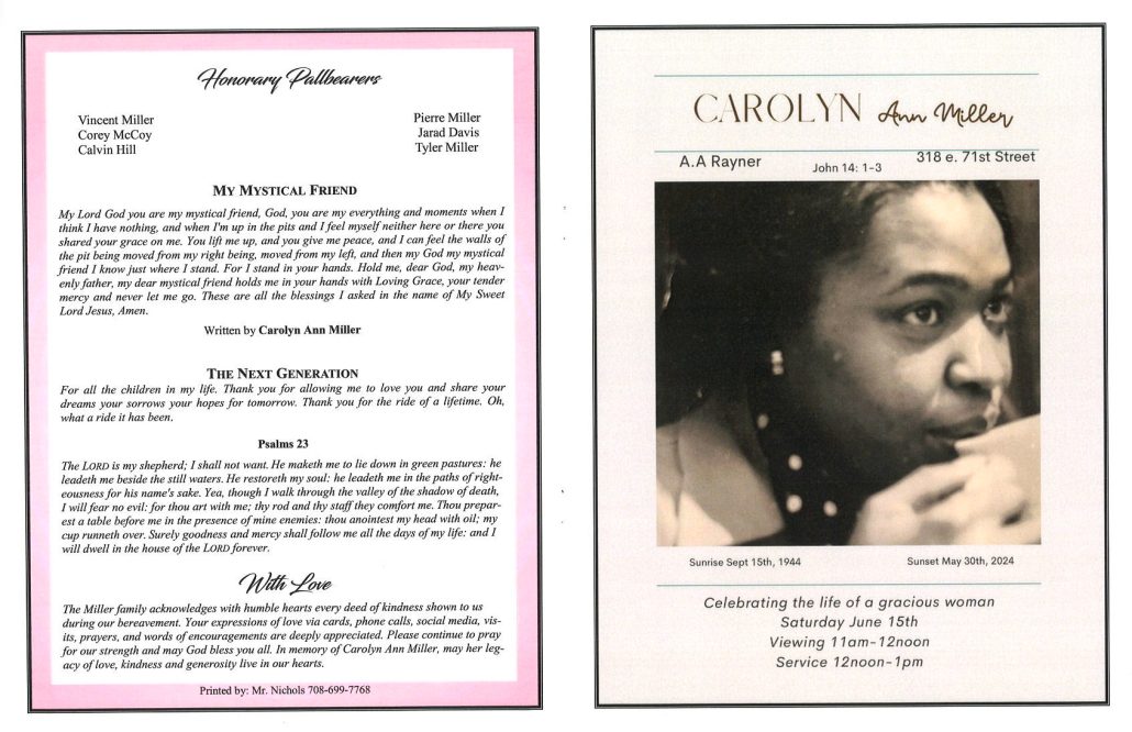 Carolyn A Miller Obituary