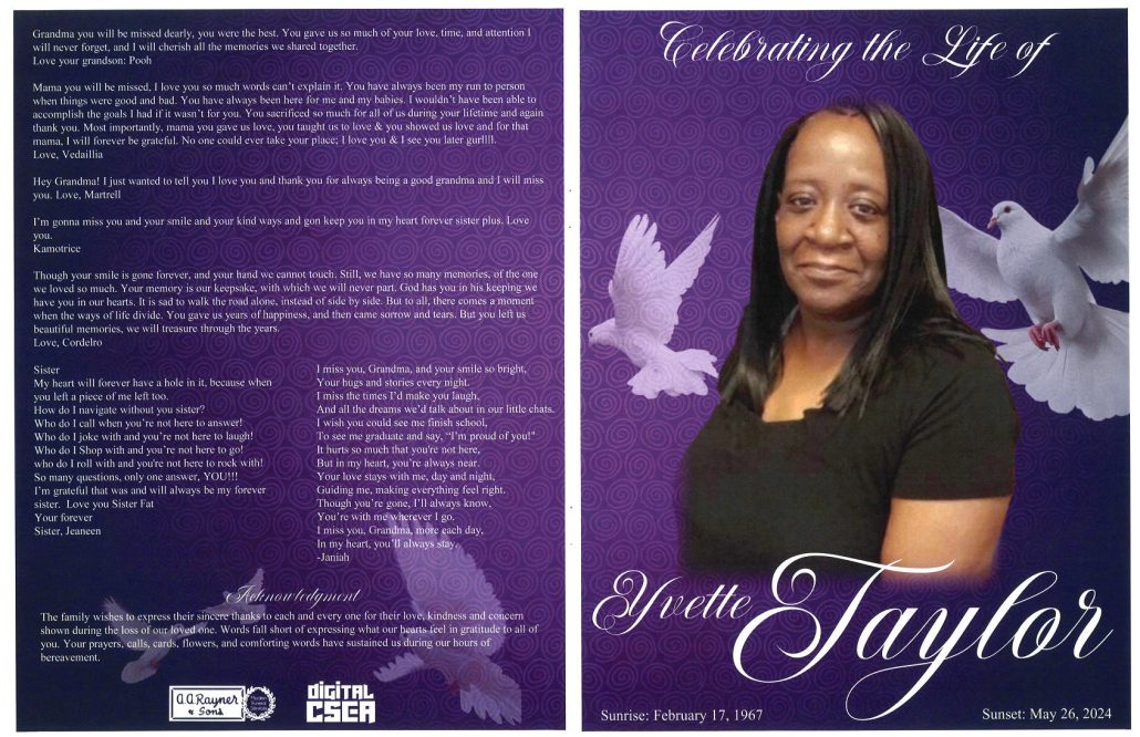 Yvette Taylor Obituary