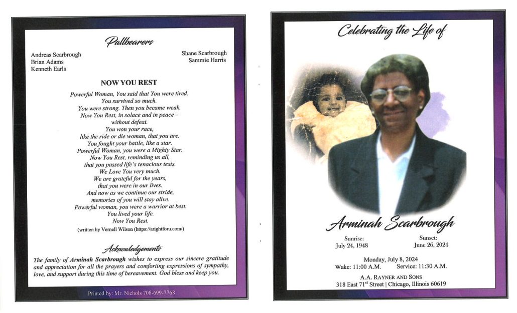 Arminah Scarbrough Obituary