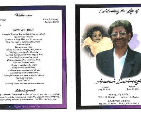 Arminah Scarbrough Obituary