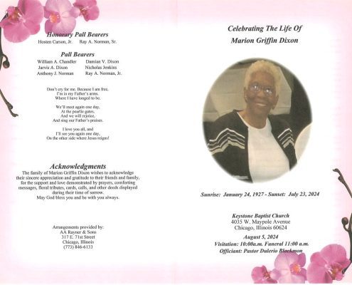 Marion G Dixon Obituary