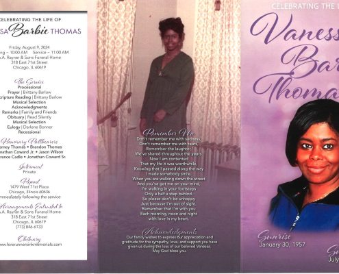 Vanessa B Thomas Obituary