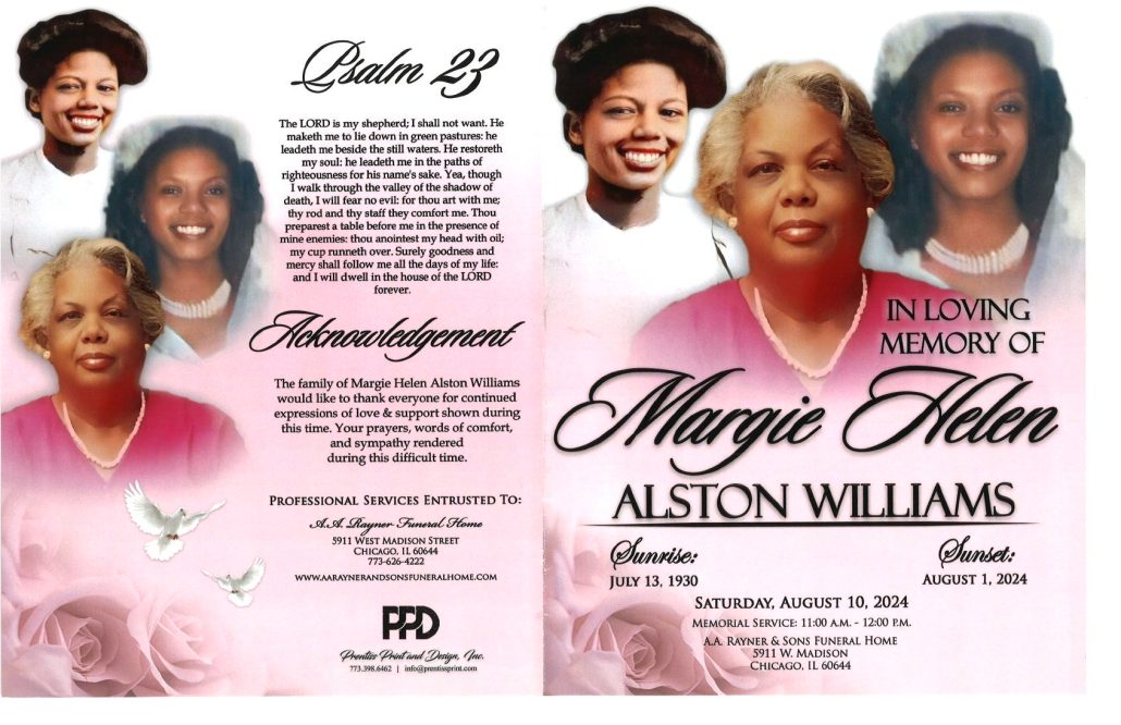 Margie Helen Alston Williams Obituary