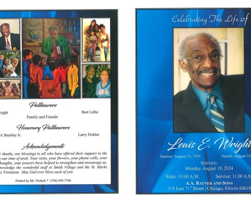 Lewis E Wright Obituary