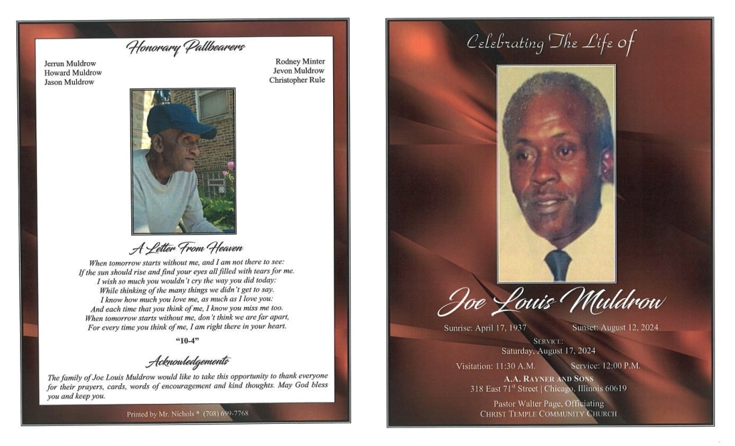 Joe L Muldrow Obituary