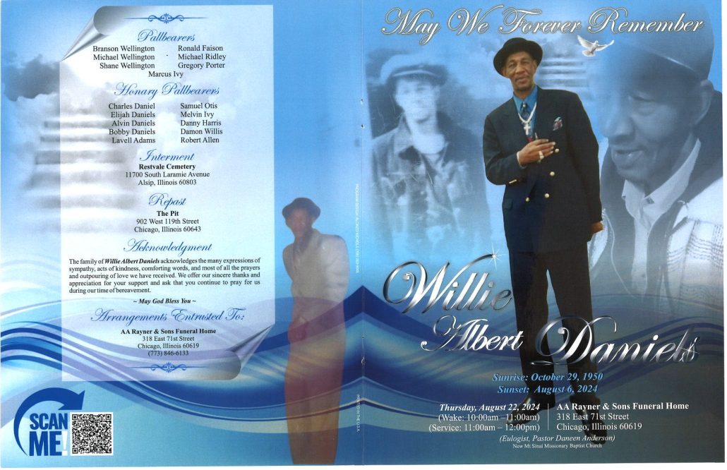 Willie A Daniels Obituary