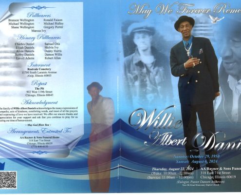 Willie A Daniels Obituary