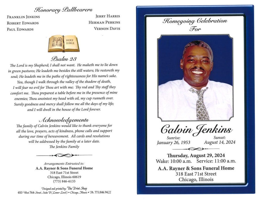 Calvin Jenkins Obituary