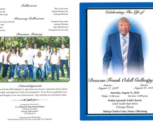 Deacon Frank O Gallaspy Sr Obituary