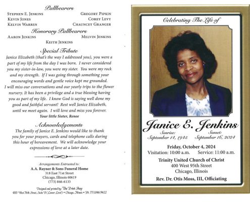 Janice E Jenkins Obituary