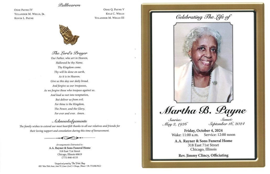 Martha B Payne Obituary