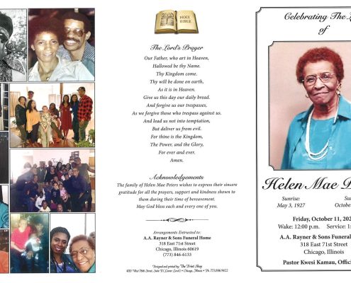 Helen M Peters Obituary