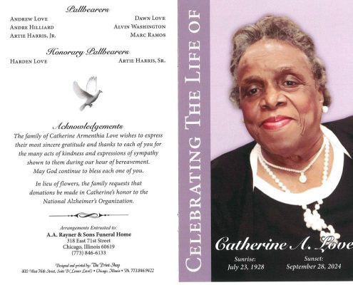 Catherine A Love Obituary