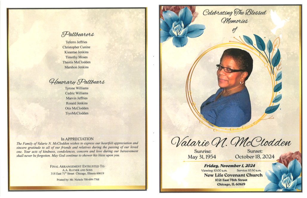 Valarie N McClodden Obituary