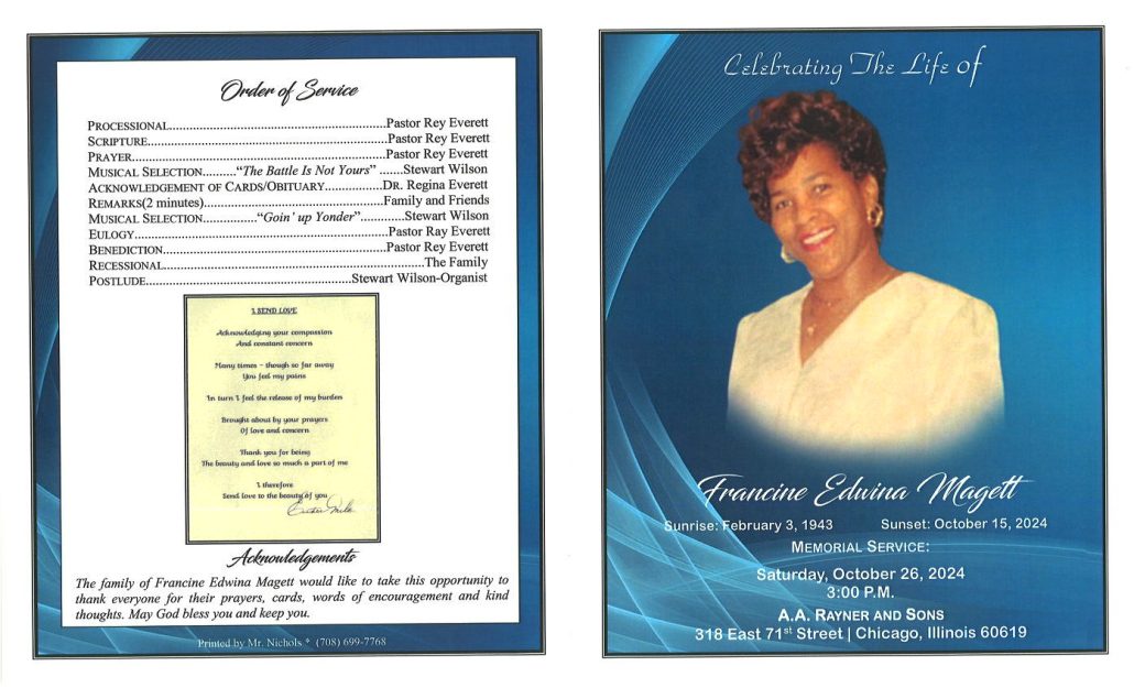 Francine E Magett Obituary