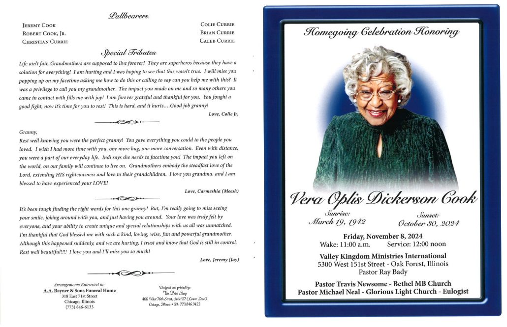 Vera Cook Obituary