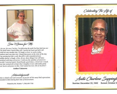 Anita C Sappington Obituary