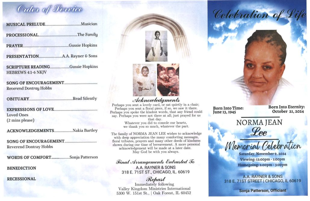 Norma J Lee Obituary