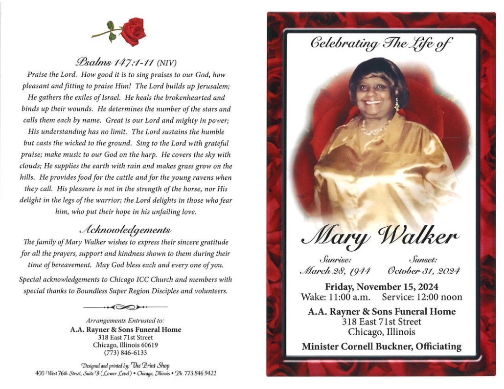 Mary Walker Obituary