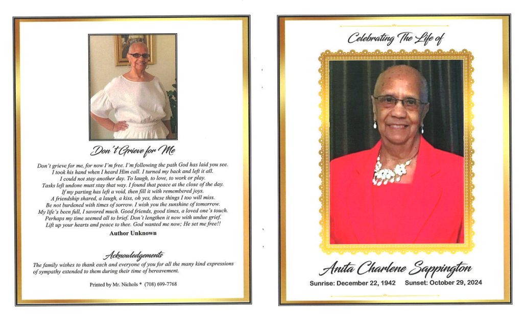 Anita C Sappington Obituary