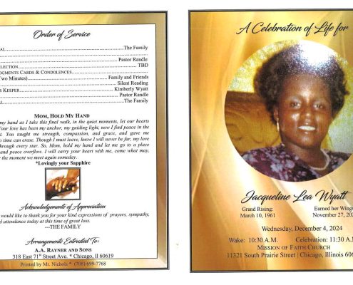Jacqueline L Wyatt Obituary