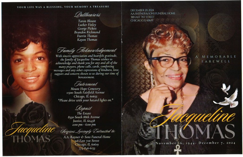 Jacqueline Thomas Obituary