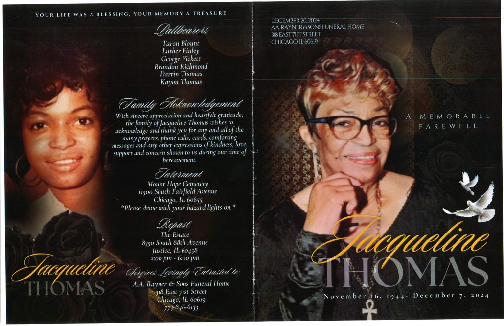 Jacqueline Thomas Obituary