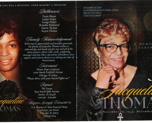 Jacqueline Thomas Obituary
