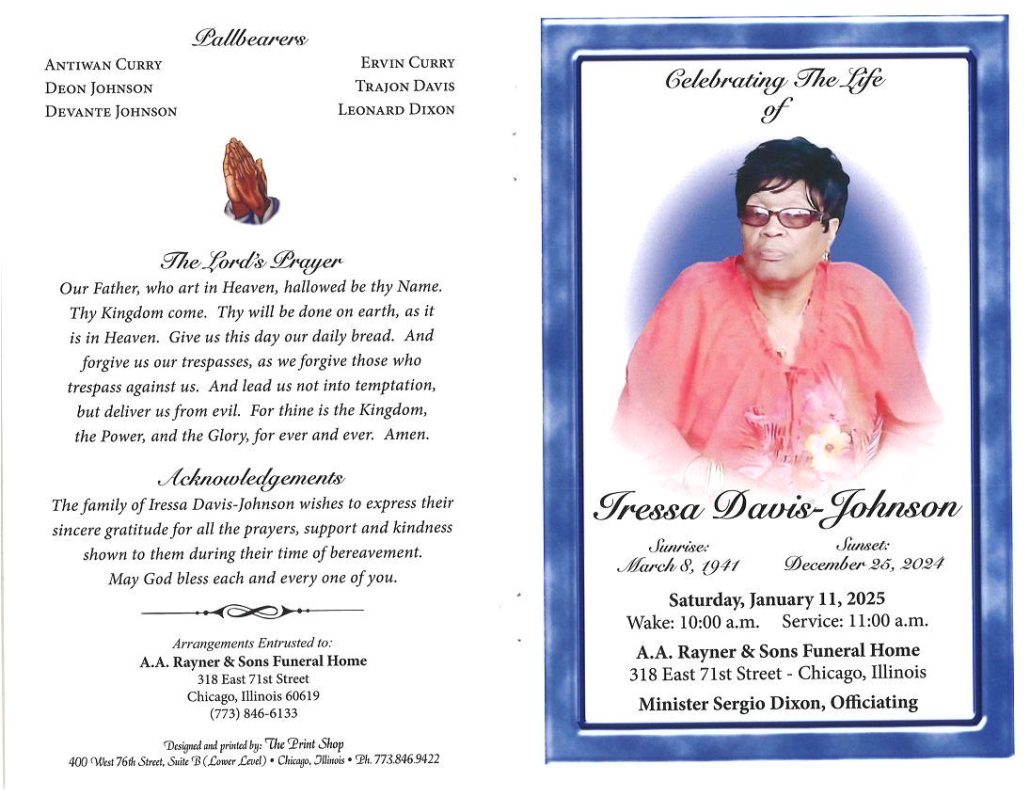 Tressa Davis Johnson Obituary