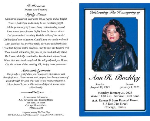 Ann R Buckley Obituary