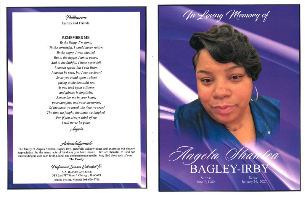 Angela S Bagley Irby Obituary