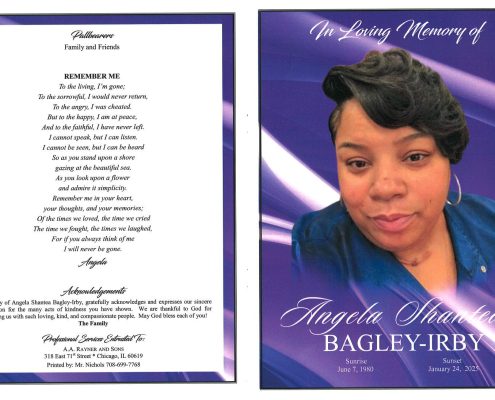 Angela S Bagley Irby Obituary