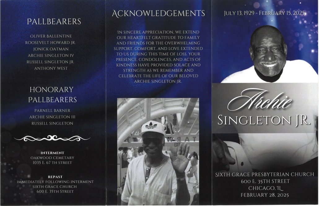 Archie Singleton Jr Obituary