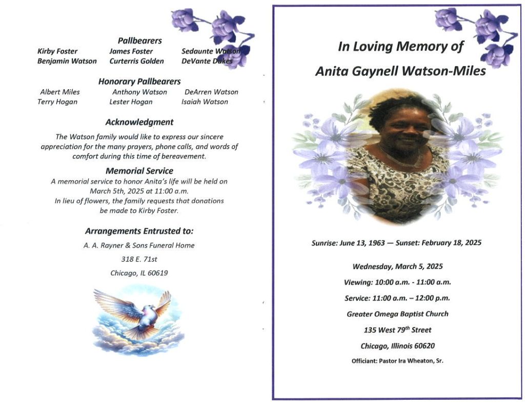 Anita Gaynell Watson Miles Obituary