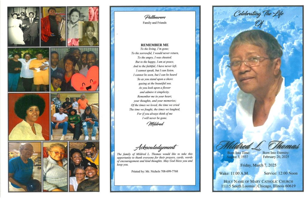 Mildred L Thomas Obituary