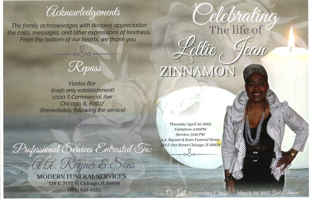 Lettie J Zinnamon Obituary
