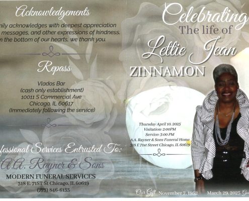 Lettie J Zinnamon Obituary