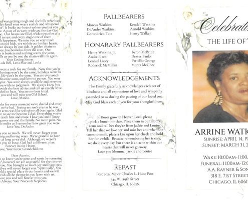Arrine Watkins Obituary
