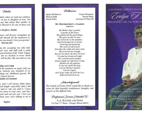 Evelyn Pettis Obituary