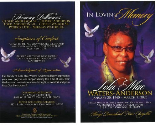Lola Waters Anderson Obituary