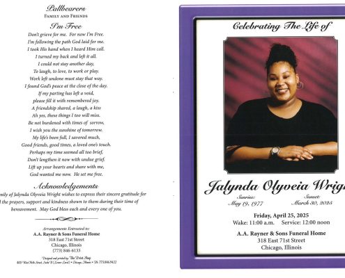 Jalynda O Wright Obituary