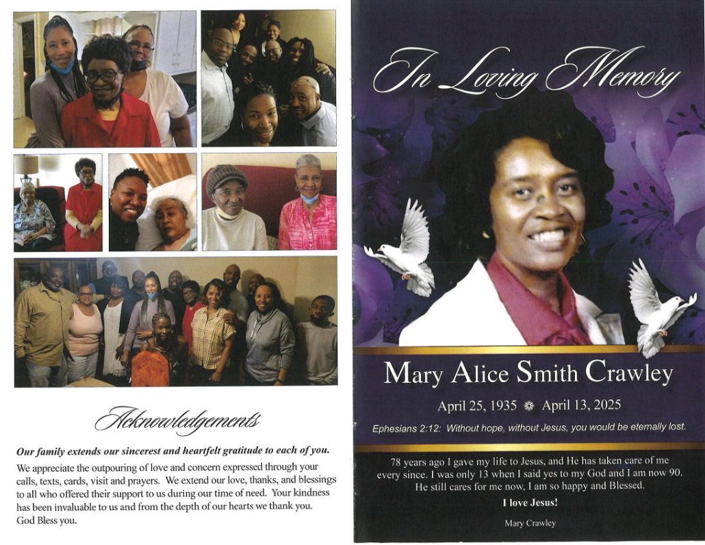 Mary Crawley Obituary