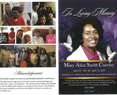 Mary Crawley Obituary