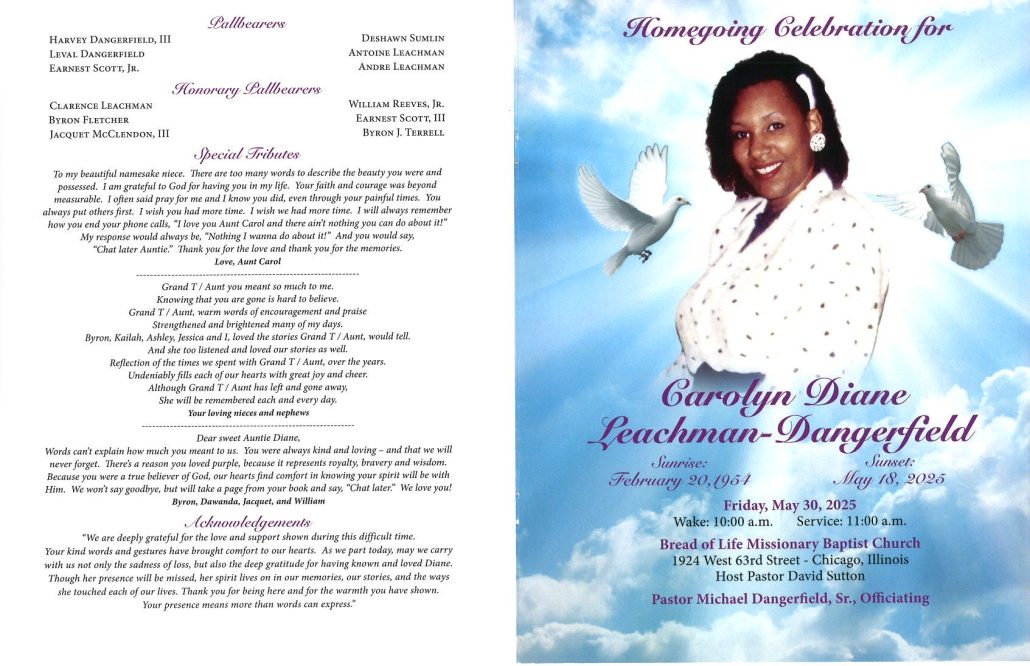Carolyn Leachman Dangerfield Obituary