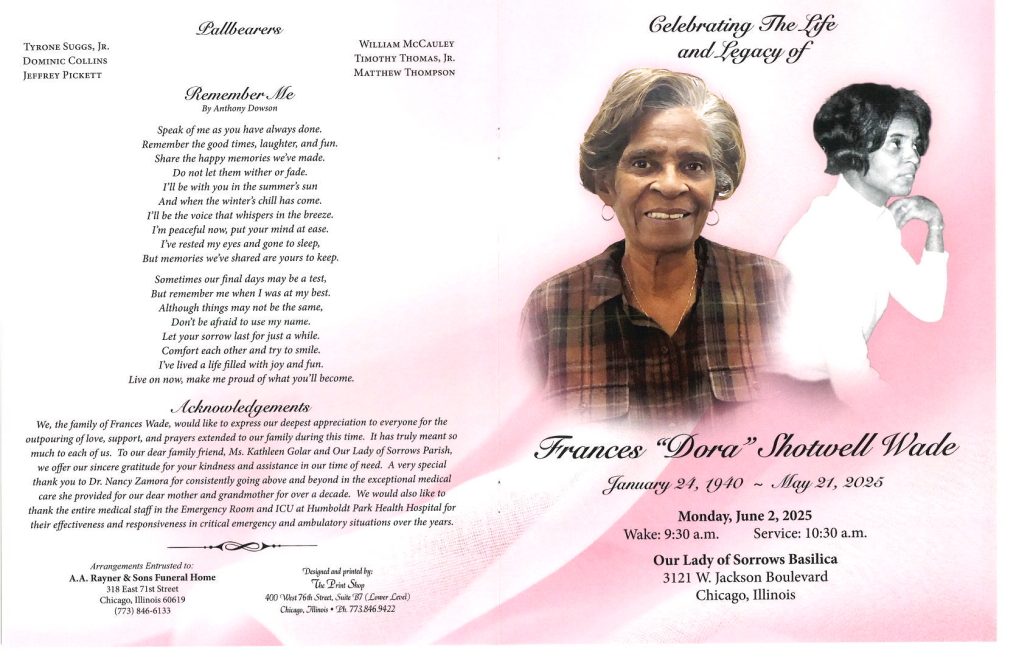 Frances S Wade Obituary